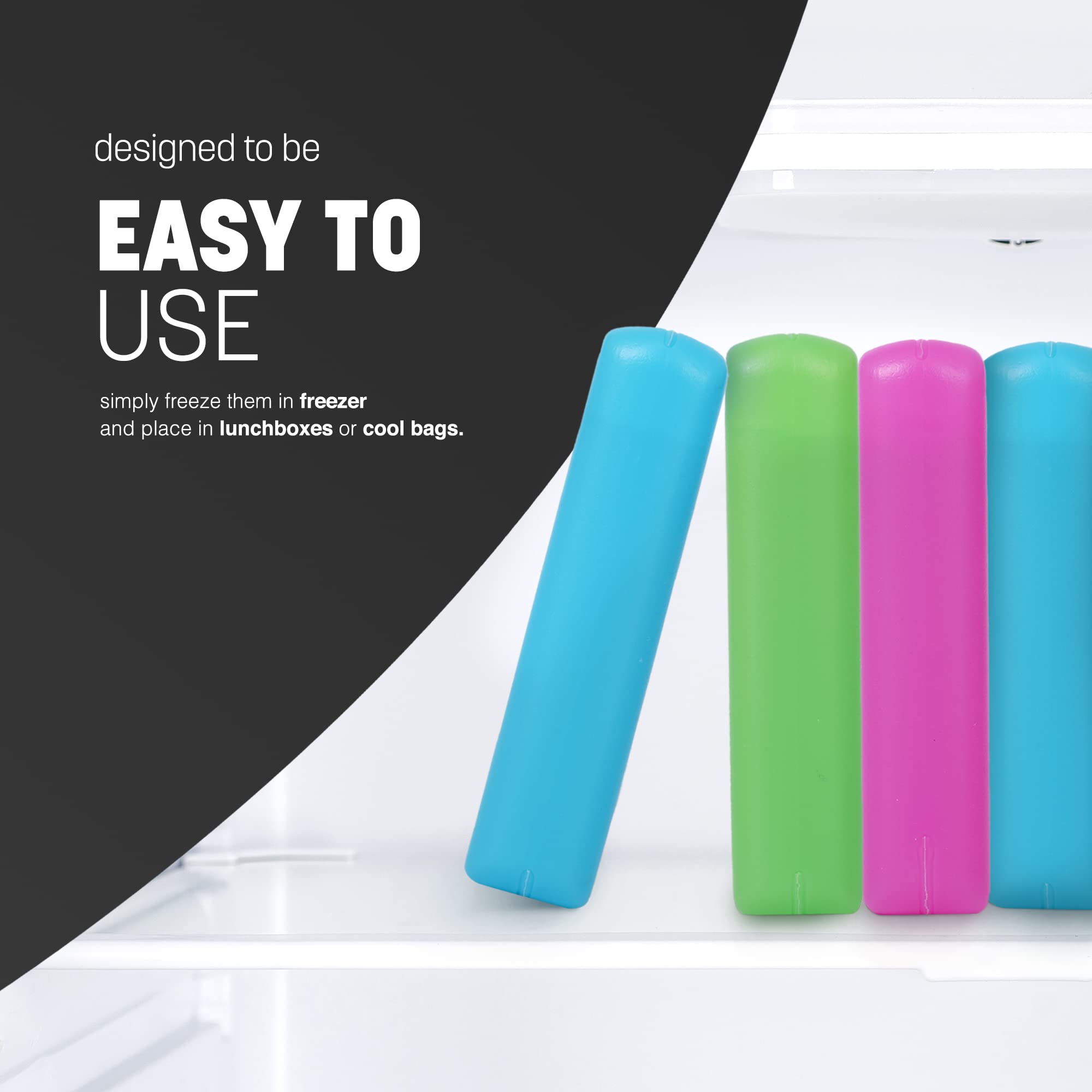 KEPLIN Freezer Blocks - Reusable Ice Pack Cooler for Lunch boxes, Travel, Picnic, and Outdoor Activities | Ice Boxes Maintains Cool Temperature for food and Drinks for hours | Multicolour (6 Pack)